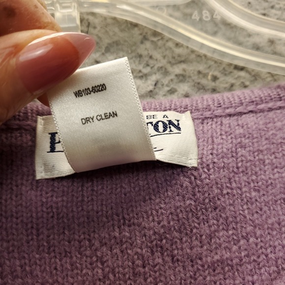 Vintage Pendleton Cardigan Women Plus 1X Purple Virgin Wool One Button Front EUC - Picture 5 of 8